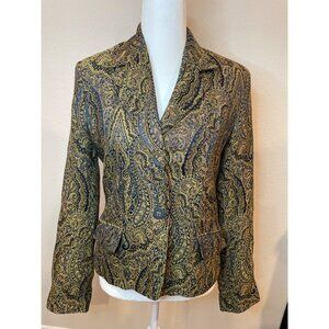 Vintage Harve Benard Brown Paisley Rayon Blend Jacket